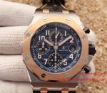 Swiss Fake AP Royal Oak Offshore Chronograph Rose Gold Leather Watch